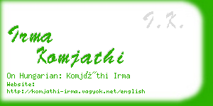 irma komjathi business card